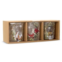 *NEW* RAZ Yuletide Traditions - 8.90cm/3.5" Box of Woodland Noel Containers (S/3)