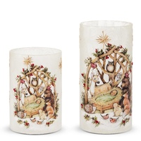 *NEW* RAZ Yuletide Traditions - 20.30cm/8" Woodland Nativity Decorative Containers (S/2)