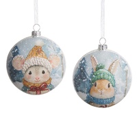 *NEW* RAZ Yuletide Traditions - 10.15cm/4" Frosty Critter Disc HO (2AT)