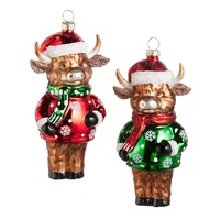 *NEW* RAZ Yuletide Traditions - 14cm/5.5" Highland Cow Molded HO (2AT)