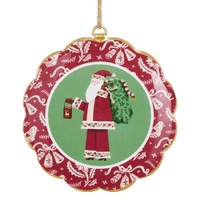 *NEW* RAZ Winterfolk - 15cm/6" Vintage Craft Santa Scalloped Disco HO