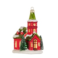 *NEW* RAZ Yuletide Traditions - 10.15cm/4" Red and Green Church HO