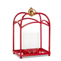 *NEW* RAZ Sugar & Spice - 30cm/12" Red Scallop Lantern Candle Holder