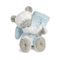 DEMDACO Baby - 29cm/11.5" Blue Guardian Angel Teddy & 100cm /40" Blanket Set