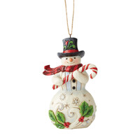 Heartwood Creek - 12cm/4.75" Snowman With Candy Cane HO
