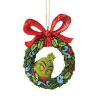 Grinch by Jim Shore - 9cm/3.5" Grinch Peeking Through Wreath HO