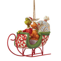 Grinch by Jim Shore - 8.5cm/3.3" Grinch And Max In Sleigh HO