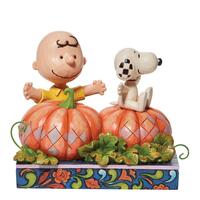 Peanuts by Jim Shore - 11.4cm/4.5" Charlie Brown & Snoopy in Pumpkin Patch