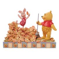 Disney Traditions - 14cm Pooh Bear and Piglet Autumn Scene