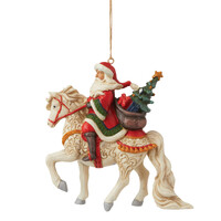 Heartwood Creek - 11cm Santa Riding White Horse HO