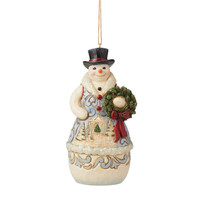 Heartwood Creek - 12cm/4.7" Snowman with Wreath HO