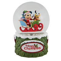 Disney Traditions - 16.5cm Mickey & Pluto 120mm Musical Waterball