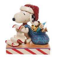 Peanuts by Jim Shore - 9.3cm/3.7" Santa Snoopy With List & Bag