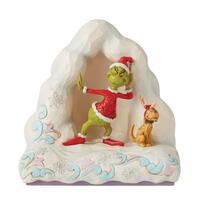 Grinch by Jim Shore - 15cm/6" Grinch & Max Listening On Snow