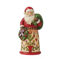 Heartwood Creek - 21cm/8.3" Santa Holding Wreath & Bag