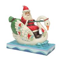 Heartwood Creek - 17.5cm/6.9" Santa Riding Swan