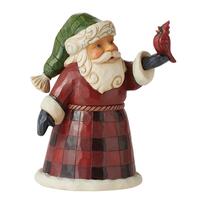 Heartwood Creek - 12.5cm/5" Pint Sized Buffalo Plaid Santa