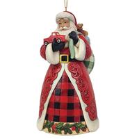 Country Living By Jim Shore - 12cm/4.7" Santa Holding Red Truck HO