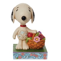 Peanuts by Jim Shore - 12cm/4.7" Snoopy With Basket of Tulips