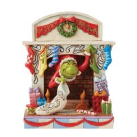 Grinch by Jim Shore - 14cm/5.5" Grinch Peaking out of Fireplace