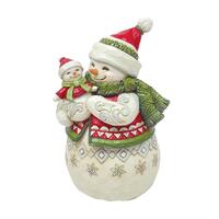 Heartwood Creek - 12.5cm/4.9" Pint Size Snowman With Snowbaby