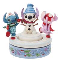 Disney Traditions - 15cm Rotating Holiday Stitch and Angel