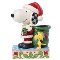 Peanuts by Jim Shore - 21.6cm/8.5" Santa Snoopy & Woodstock as Elf