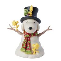 Peanuts by Jim Shore - 14.5cm/5.7" Snowman Snoopy With Woodstock