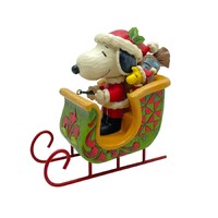Peanuts by Jim Shore - 12.5cm/5" Snoopy & Woodstock In Sleigh