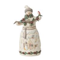 Heartwood Creek - 23.5cm Snowman Holding Pinecone Branch