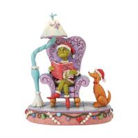 Grinch by Jim Shore - 20cm/8" Lit Grinch In Chair Reading