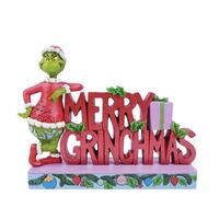 Grinch by Jim Shore - 18cm/7.1" Merry Grinchmas Word