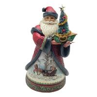 Heartwood Creek - 28cm/11" Santa Holding Sled Sisal Tree