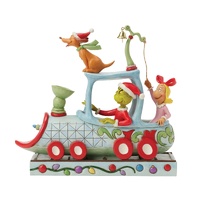 Grinch by Jim Shore - 23cm/9.12" Grinch, Max & Cindy-Lou on Train