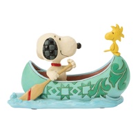 Peanuts by Jim Shore - 10cm/4.09" Snoopy and Woodstock in Canoe