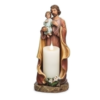 Roman Joseph's Studio - 24.7cm/9.75" St Joseph With Child Candle Holder