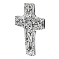 Roman Joseph's Studio - 19cm/7.5" Pectoral Wall Cross Pewter Coloured Finish