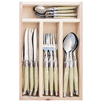Jean Dubost Deluxe Light Horn - 24pc Cutlery Set 1.5mm