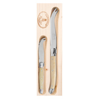 Jean Dubost Deluxe Light Horn - 2pc Cheese Knife Set 1.2mm
