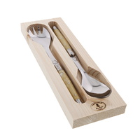 Jean Dubost Deluxe Light Horn - 2pc Salad Server Set 