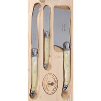 Jean Dubost Deluxe Light Horn - 3pc Cheese Set with Cleaver