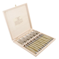 Jean Dubost Deluxe Light Horn - 12pc Lidded Knife & Fork Set 2.5mm