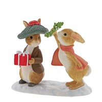 Beatrix Potter Winter - Flopsy and Benjamin Bunny Under the Misteltoe Figurine
