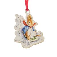 Beatrix Potter - 10cm Peter Rabbit Sledding at Christmas HO