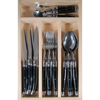 Jean Dubost Deluxe Black - 24pc Cutlery Set 1.5mm