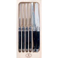 Jean Dubost Deluxe Black - 6pc Serrated Table Knife Set 1.5mm