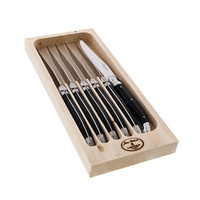 Jean Dubost Deluxe Black - 6pc Steak Knife Set 1.5mm