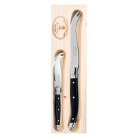 Jean Dubost Deluxe Black - 2pc Cheese Knife Set 1.2mm