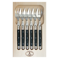 Jean Dubost Deluxe Black - 6pc Cake Fork Set