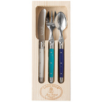 Jean Dubost Deluxe Mixed Colour - 3pc Mini Cutlery Set